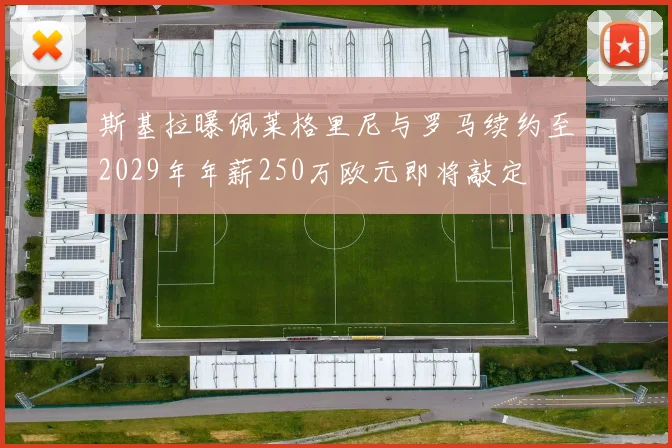 斯基拉曝佩莱格里尼与罗马续约至2029年年薪250万欧元即将敲定